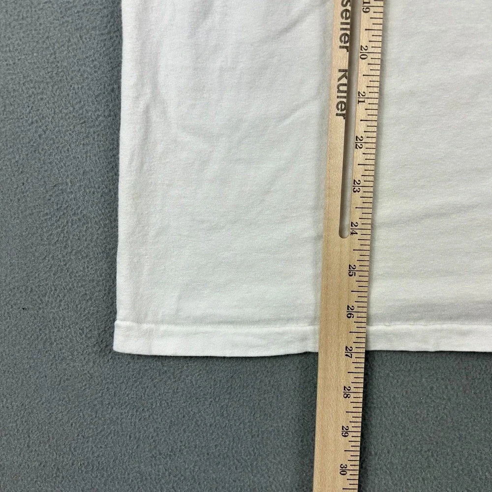 Vintage R Mullins‎ Shirt Mens Large Art Tee Western Coyote Single Stitch White - Picture 10 of 10